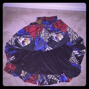 High Low Hemmed Multicolored Skirt